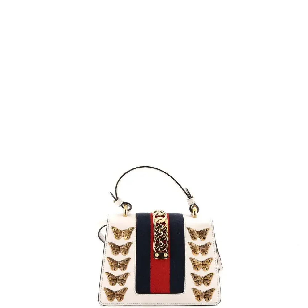 Gucci Sylvie Top Handle Bag Embellished #233177G13B - Picture 3 of 7